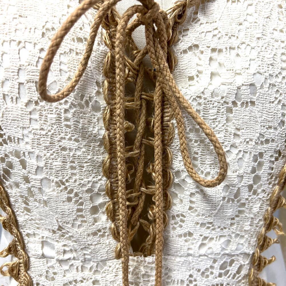 VTG 1970s Gunne Sax Prairie Wedding Dress Jessica McClintock Boho Cottagecore S - Picture 5 of 11
